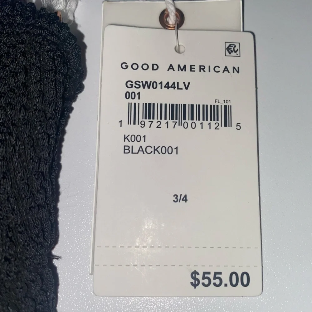 SOLD!!! Good American Always Fits Scoop Swim Bikini Top Ribbed Black - Picture 6 of 9